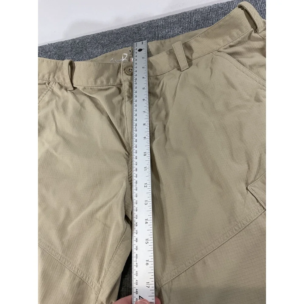 Under Armour Convertible Pants 38x32 Tan Khaki Zip Off Hiking Cargo Lightweight